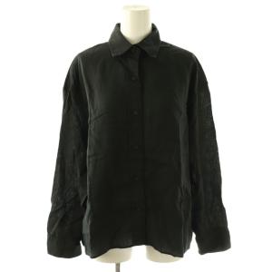 24SS Linen シャツ ブラウス 長袖 ブラック /CX OS