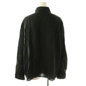 Deuxieme Classe 24SS Linen シャツ ブラウス 長袖 ブラック /CX OS