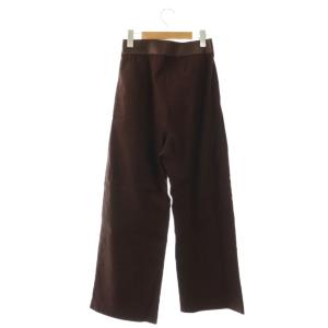 MUSE de Deuxieme Classe Stretch twill タックパンツ ワイド リネン 36 ブラウン /HK OS