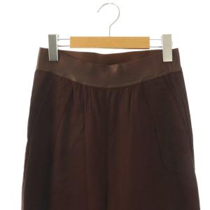 MUSE de Deuxieme Classe Stretch twill タックパンツ ワイド リネン 36 ブラウン /HK OS