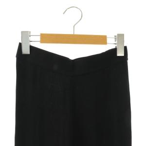 Deuxieme Classe 24SS Viscose rib パンツ フレア リブ ブラック /HK OS