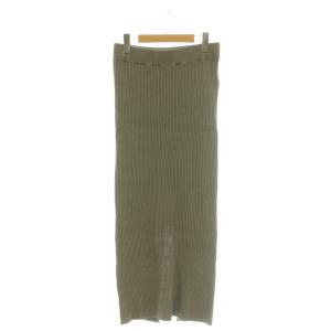 24SS Boucle Slit Long Skirt スカート タイト リブ カーキ /CX OS
