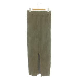 L'Appartement 24SS Boucle Slit Long Skirt スカート タイト リブ カーキ /CX OS