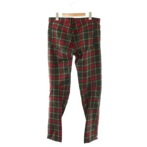 COMME des GARCONS HOMME PLUS AD2012 PK-P046 チェックパンツ スリム S レッド マルチカラー /ES OS
