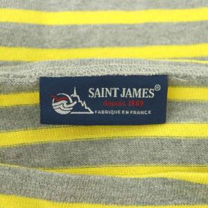 SAINT JAMES ボーダー 長袖 バスクシャツ カットソー M L グレー イエロー /CX OS
