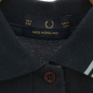 FRED PERRY 半袖 ポロシャツ ロゴ刺繍 UK8 ネイビー /MY OS