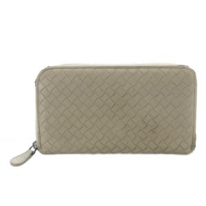 BOTTEGA VENETA ラウンドジップ 長財布 グレージュ /SR OH