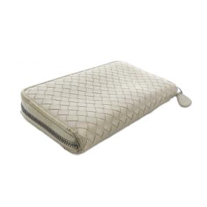 BOTTEGA VENETA ラウンドジップ 長財布 グレージュ /SR OH