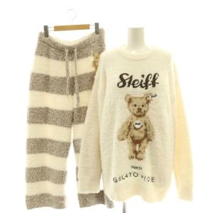 24AW Steiff セットアップ ジェラートJamesジャガードプルオーバー ジェラートメランジ2ボーダーロングパンツ