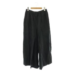 24SS タックキュロット パンツ リネン ワイド 38 黒 ブラック /AU