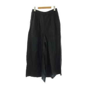 JOURNAL STANDARD 24SS タックキュロット パンツ リネン ワイド 38 黒 ブラック /AU