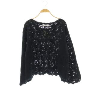 25SS カットソー エンブロイダリー タグ付き F 黒 ブラック 長袖 /AU