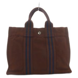 HERMES フールトゥ PM トートバッグ ハンドバッグ キャンバス ブラウン /YO32 OH