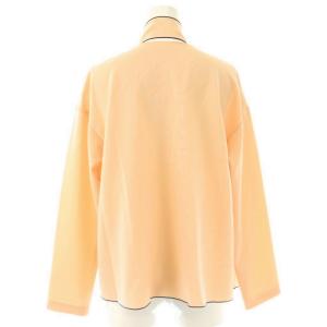 ANAYI 26SS ストレッチクロス配色ボウタイブラウス 36 ピンクベージュ