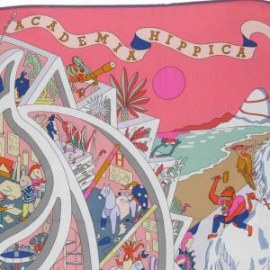 スカーフ カレ 90 Academia Hippica シルク ベージュ ピンク（2026/03