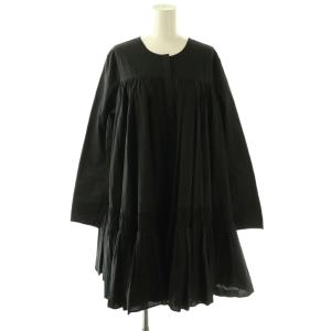 TIERED DRESS ワンピース ギャザー 前開き ブラック /CX OS