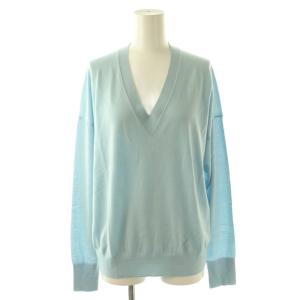 25SS WISH High Gauge V Neck Pullover ニット セーター ウール ライトブルー