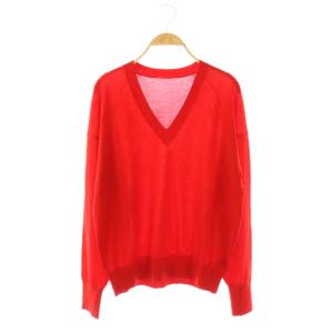 24AW WISH High Gauge V Neck Pullover ニット セーター 長袖 レッド