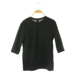 バックジップ5分袖カットソー Tシャツ 1 ブラック /HK OS