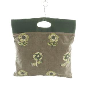 chum flag bag ハンドバッグ 花柄刺繍 グレー 緑 va9058 /MI OS