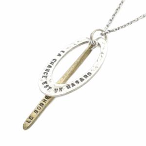 ロゴ刻印 ネックレス ペンダント シルバー色 /SR