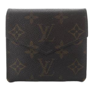LOUIS VUITTON モノグラム ポルト モネ ビエ カルト クレディ Wホック 財布 二つ折り ブラウン M61660 /YO18