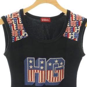 HYSTERIC GLAMOUR ロゴタンクトップ カットソー ブラック マルチカラー /DO OS