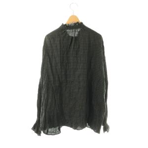 JOURNAL STANDARD LUXE 24AW シャーリングチェック シャツ ブラウス グレー ブラック /DF OS