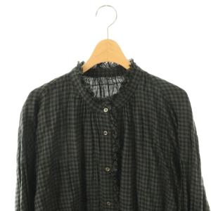 JOURNAL STANDARD LUXE 24AW シャーリングチェック シャツ ブラウス グレー ブラック /DF OS