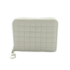コンパクト ジップ ド ウォレット ミニ財布 ラウンドファスナー 小銭入れ キルティング グレー /MI