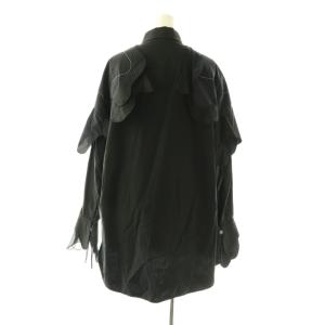 ENFOLD 24SS Mix Fabric Wave Shirt 38 ブラック