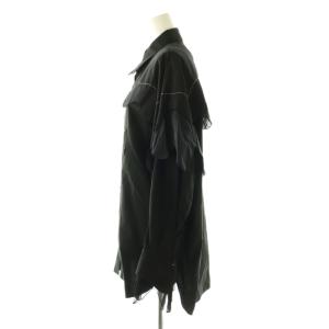 ENFOLD 24SS Mix Fabric Wave Shirt 38 ブラック