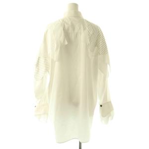 ENFOLD 24SS Mix Fabric Wave Shirt 38 ホワイト