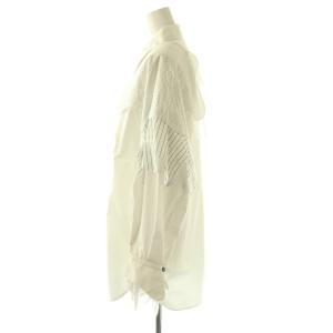 ENFOLD 24SS Mix Fabric Wave Shirt 38 ホワイト