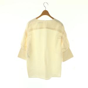 JIL SANDER リネン混ブラウス 七分袖 プルオーバー 32 アイボリー /DO OS