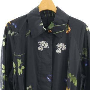 PAUL SMITH 花柄 スプリングコート ロング 40 ネイビー /HK OS