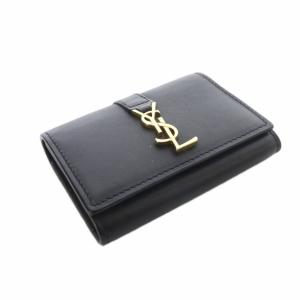 YVES SAINT LAURENT 6連キーケース レザー ロゴ 黒 ブラック /SR OH