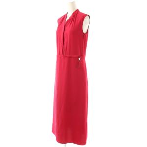 PINKY&DIANNE 24SS 2WAYストレッチシャツカラーワンピース XS ピンク ノースリーブ ドローストリングウエスト