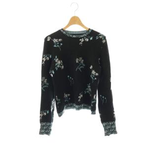 Floral Jacquard Knitted Top 1 ブラック