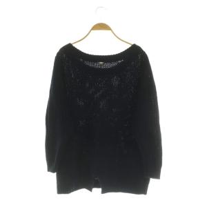 MUSE de Deuxieme Classe Lily Linen アゼ プルオーバー ニット セーター 長袖 シルクリネン ネイビー /MY OS