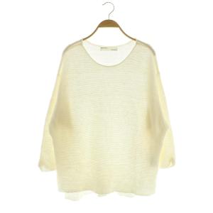 Linen Boat neck ニット 長袖 ホワイト /MY OS