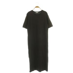 Royal Organic Cotton Dress カットソーワンピース ロング 半袖 ダークブラウン