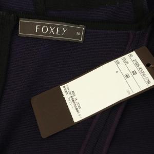 FOXEY ノースリーブ ニットワンピース ウール 38 パープル 27425
