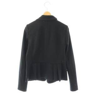 LANVIN en Bleu テーラードジャケット 上着 ウール S ブラック 長袖 無地 シングルブレスト /OKOS