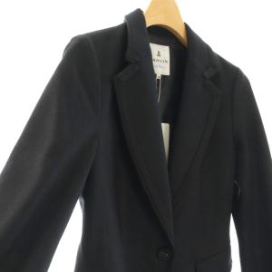 LANVIN en Bleu テーラードジャケット 上着 ウール S ブラック 長袖 無地 シングルブレスト /OKOS