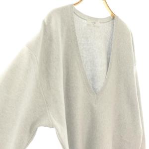 SLOBE IENA 25AW スムースオーバーVネックニット カットソー 長袖 F ライトグレー /DO OS