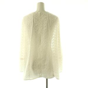 ANAYI 24AW カットジャガードフレアブラウス プルオーバー 長袖 38 ホワイト /HK OS