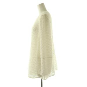 ANAYI 24AW カットジャガードフレアブラウス プルオーバー 長袖 38 ホワイト /HK OS