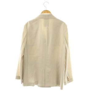 NOBLE 25SS 麻混 ストレッチピークドラペルダブルジャケット テーラード 38 ベージュ /ES OS SH
