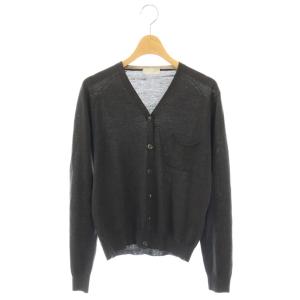 ×JOHN SMEDLEY ウールVネックカーディガン ニット 長袖 2 ダークグレー /HK OS